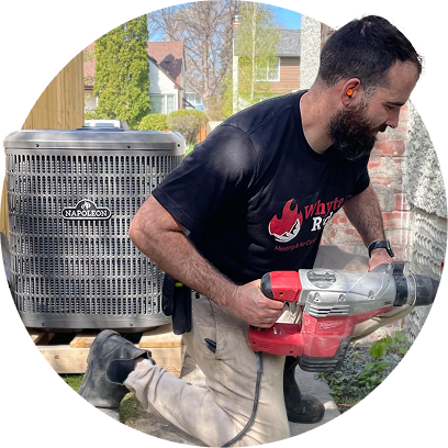 Technician installing AC Unit