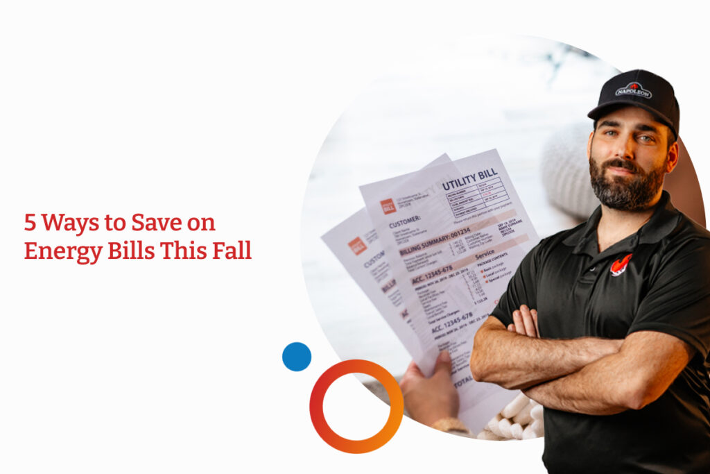 A technician stands beside someone holding a stack of utility bills. Whyte Ridge HVAC is committed to helping you lower your energy bills this season.