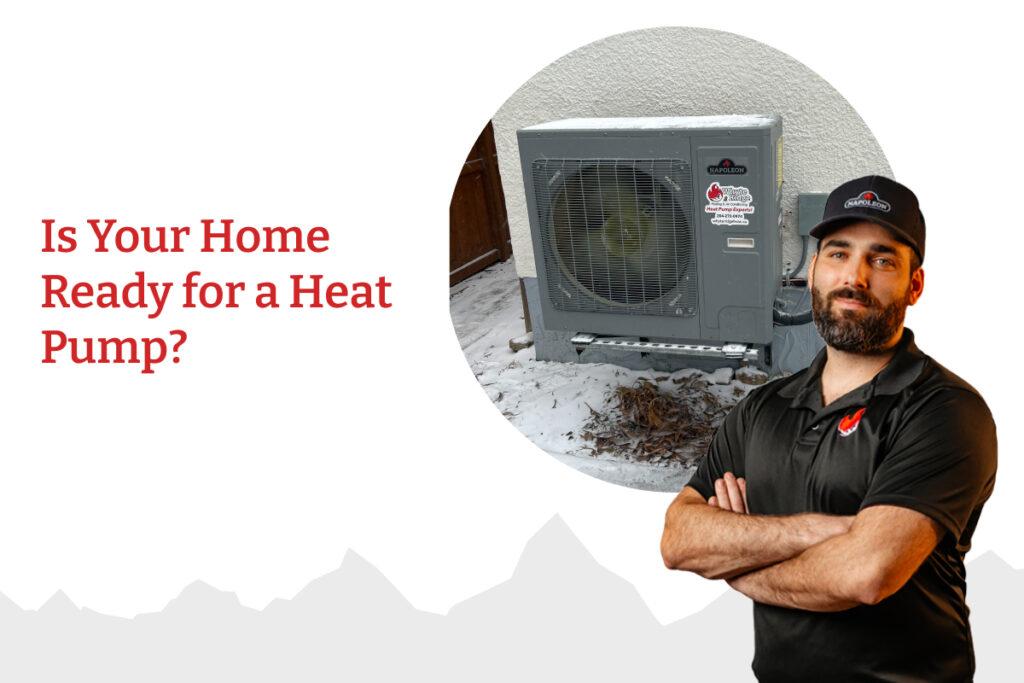 A close up picture of a heat pump. Whyte Ridge is ready to help you keep your home comfortable and heated all winter long.