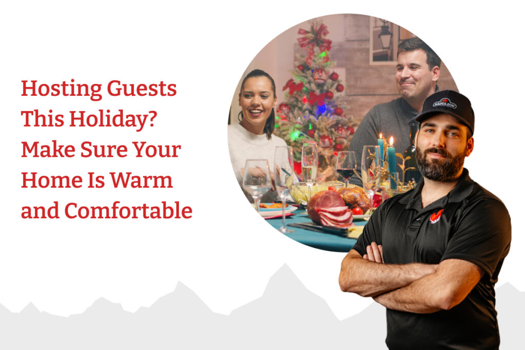 A family has a holiday meal together. Whyte Ridge HVAC is committed to keeping your guests cozy and warm this winter season.